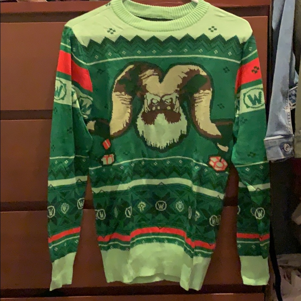 Works of Warcraft ugly yeti Christmas sweater